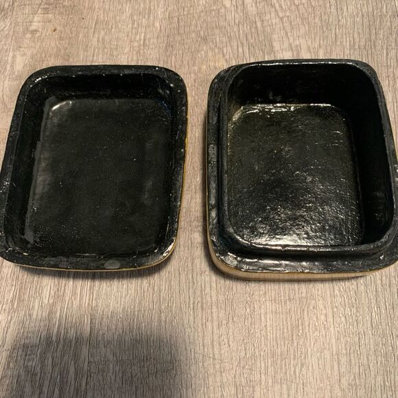 Vintage Owl Decorative Jewelry Box Small 70s Yellow Accent Decor - Picture 6 of 9